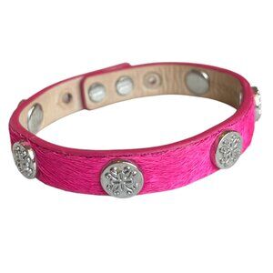 Rustic Cuff Pink Bracelet with Silver Accents